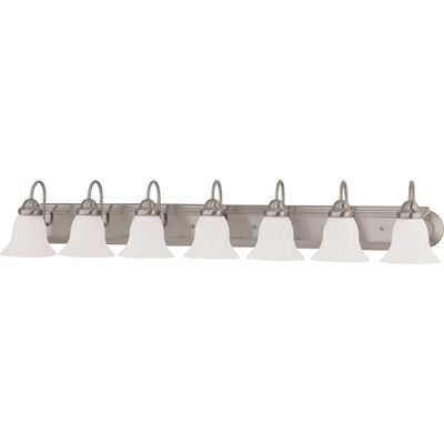 Nuvo Lighting 60/3283  Ballerina - 7 Light 48" Vanity with Frosted White Glass in Brushed Nickel Finish